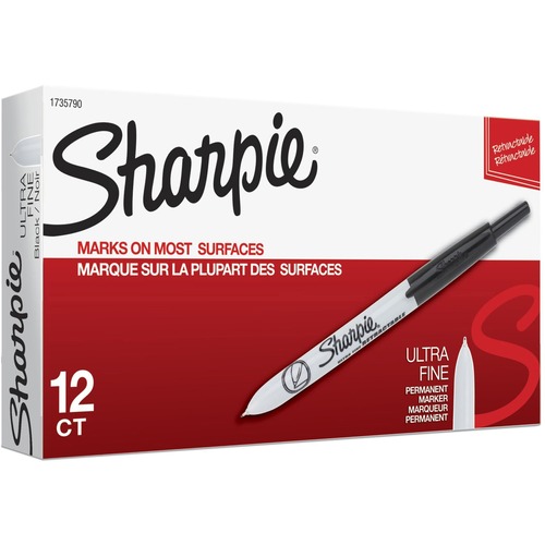 Sharpie Markers, Retractable, Ultra Fine, Black