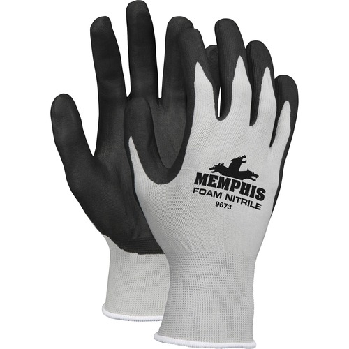 Safety Knit Glove, Nitrile Coated, X-Large, 12/PR, Gray