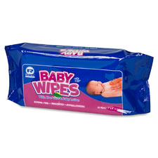 Baby Wipes Refill, Unscented, 80/PK, White