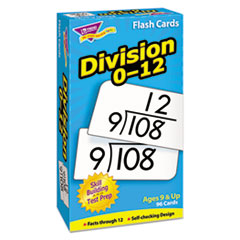 Math Flash Cards, Division, 0 To 12, 3"x5-7/8"