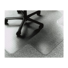 Floor Mat, PVC, Low/Med Pile, 45"x53", 25"x12" Lip, Clear