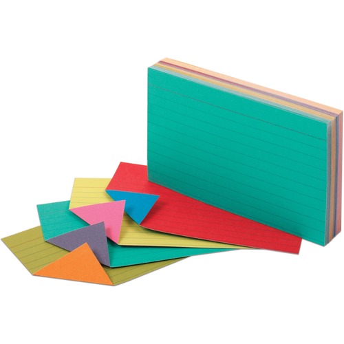 Index Cards,Ruled, 3"x5", 100/PK, Assorted
