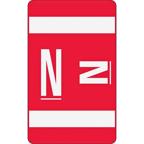 Color Coded Label, "N", 100/PK, Red