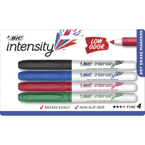 Whiteboard Markers,Fine Point, 4/PK, Black, Blue, Red, Green