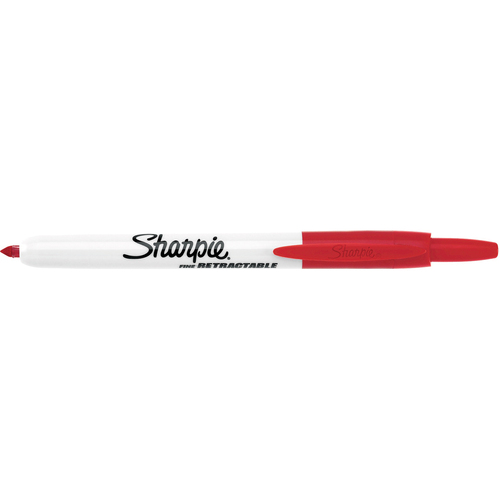 Retractable Sharpie Marker, Fine Point, Nontoxic, Red