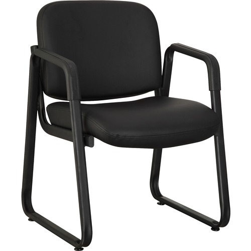Guest Chair, 24-3/4"x26"x33-1/2", Leather/Black