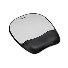 Memory Foam Mouse Pad,Nonskid,8"x9-1/4"x1" ,Silver Streak
