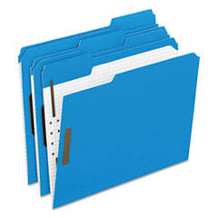 Folders, 2 Fasteners, 1/3 Tab Cut, Letter, 50/BX, Blue