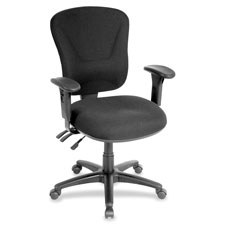 Mid-back Task Chair, 26-3/4"x26"x39-1/4"-42", Black
