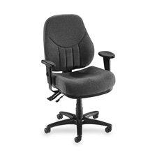 Multi-Task Chair,High-Back,26-7/8"x26"x39"to42-1/2",Gray