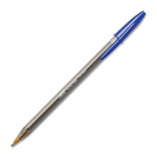 Pen, Ballpoint, 1.6mm, Bold Point, Clear Barrel/Blue Ink