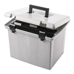 Portable File Box, 13-3/4"Wx11-1/2"Dx11"H, Granite