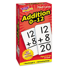 Math Flash Cards, Addition, 0 To 12, 3"x5-7/8"