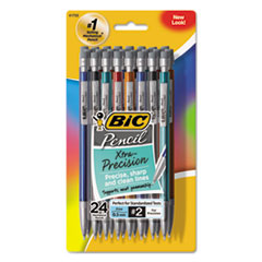 Mechanical Pencil, w/Pocket Clip, .5mm, 24/PK, Assorted