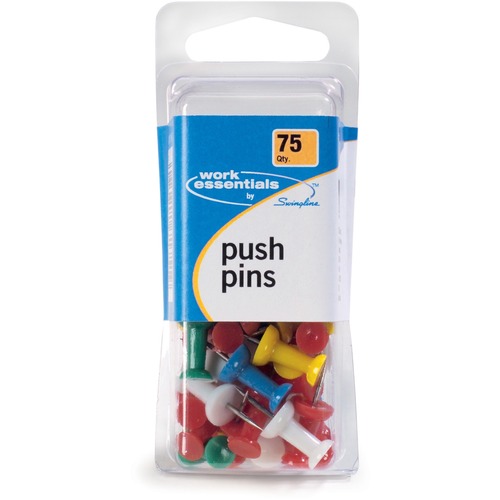 Push Pins, 75/PK, AST