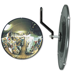 Round Glass Convex Mirror, 12", Adjustable Brackets