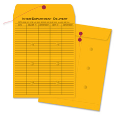 Inter-Dept Envelopes,Str/Button,32lb, 10"x13", 100/BX, BKFT