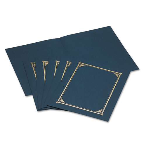 Document/Certificate Cover, 12-1/2"x9-3/4", 6/PK, Navy
