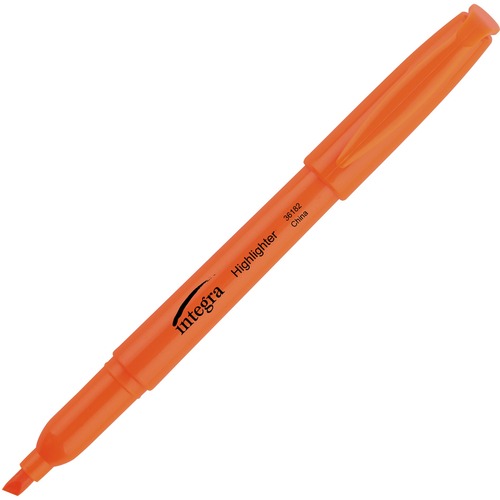 Pen Style Highlighter, Chisel Tip, 12/PK, Fluorescent Orange