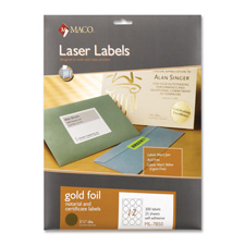 Laser Foil Seals, 2-1/2" Diameter, 300/PK, Gold