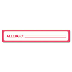 Allergy Label, 5-1/2"x1", 175/Roll, Red