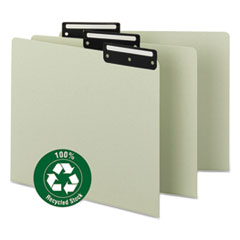 Blank Tab Guides,1/3 Tab Cut,Flat Metal Tab,50/BX,Gray Green