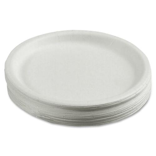 Round Paper Plates, 6"Diameter, 1/2" Deep, 1000/Box, White