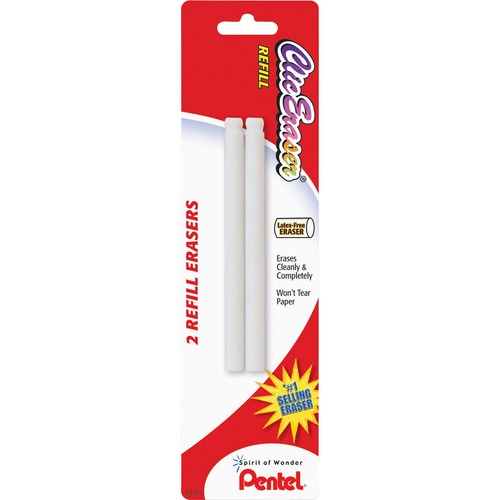 Eraser Refill, Nonabrasive, 2/PK, White