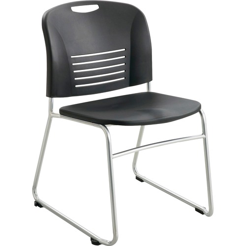 Sled Base Stack Chairs, 22-1/2"x19-1/2"x32-1/2", 2/CT, BK