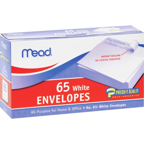 Plain Envelopes, No 6.75, Self-Sealing, 65/BX, White