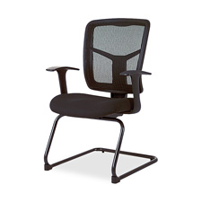 Mesh/Fabric Guest Chair, 27"x27-1/2"x41", Black