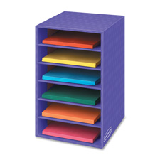 Shelf Organizer, 6 Compartment, 18"x12"x13-1/4", Purple