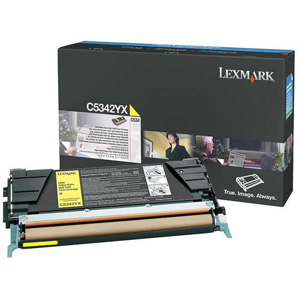 Genuine OEM Lexmark C5346YX Government Extra High Yield Yellow Return Program Toner (TAA Compliant version of C5342YX) (7000 Page Yield)