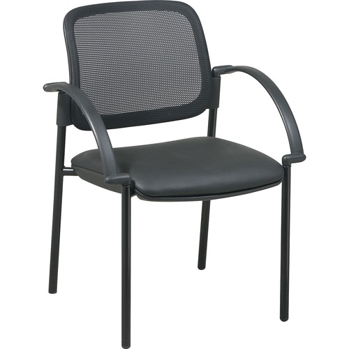 Guest Chairs, 24"x23-1/2"x32-3/4", Black Faux Leather Seat