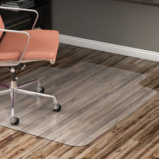Hard Floor Chairmat,1/16" Thick, 45"x53",Lip 25"x12",CL
