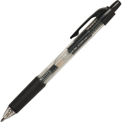 Gel Pen, Retractable, Comfort Grip, .7mm Point, Black