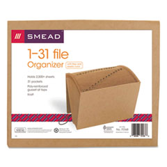 Expanding File w/Flap, 1-31, Letter-Size, 12"x10", Kraft