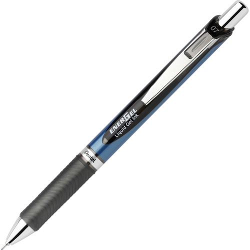 Gel Pen,Retractable/Refillable,Metal Tip.7mm,BK/BK Ink