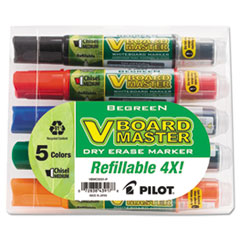 Whiteboard Marker, Refillable, Chisel Point, 5/PK, Assorted