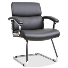 Guest Chair, 35-3/8"x26-1/8"x35", Leather/Black