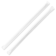 Individually Wrapped Straws, 7-3/4", 12/CT, Translucent