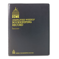 Bookkeeping Record Book,Weekly,128 Pages,9"x11",Brown