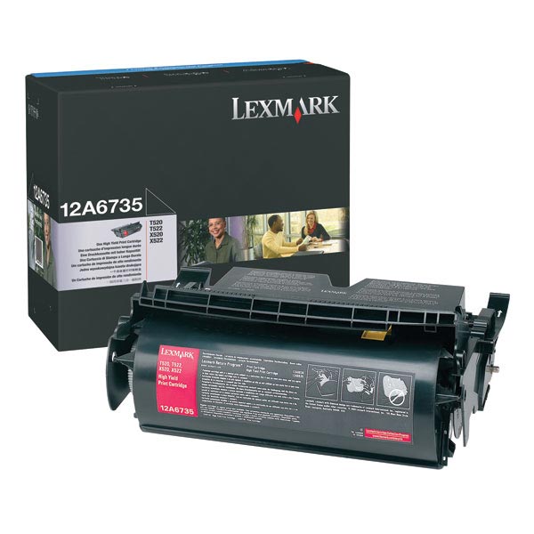 Genuine OEM Lexmark 12A6735 High Yield Black Toner Cartridge (20000 page yield)