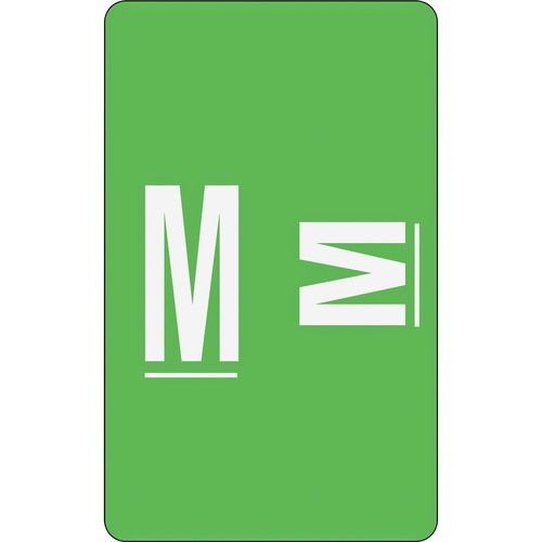 Color Coded Label, "M", 100/PK, Light Green