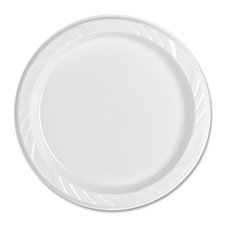 6" Plastic Round Plates, Reusable/Disposable, 1000/CT, White