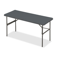 Folding Table, 60"x24"x29", Charcoal