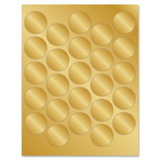 Foil Seals, Adhesive, 1-3/4" 200/PK, Gold