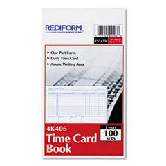 Time Card Pads, For Daily Time/2 Page, 4-1/4"x7", Manila