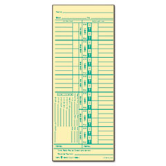 Weekly Time Card, 3-1/2"x9", 500 Count, Green/Yellow