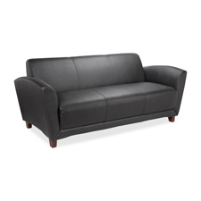 Reception Sofa, 75"x34-1/2"x31-1/4", Black Leather